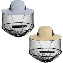 Gorro con mosquitera y malla oculta, de ala ancha, ideal para jardinería y apicultura al aire libre.