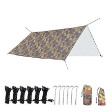 3x4m wasserdichte, silberbeschichtete Polyester-Plane mit windfesten Seilen und Heringen