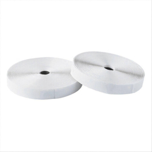 White Self-Adhesive Reusable Mosquito Net for Windows, 3m x 2cm Nylon Polyester Hook and Loop Tape