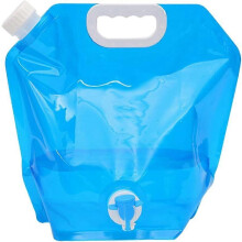 Foldable 10L Water Storage Bag with Valve, Leakproof Portable Collapsible Container for Camping
