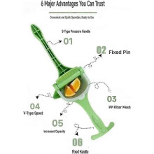 Manual Fruit Juicer with V-Shaped Filter, ABS Material, Easy to Clean for Oranges, Grapes