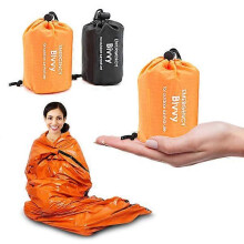 Emergency Thermal Waterproof Sleeping Bag Bivvy Sack, Orange Survival Blanket for Outdoor Camping Hiking