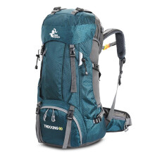 60-Liter-Wanderrucksack aus wasserabweisendem Ripstop-Gewebe mit Regenhülle für Camping und Reisen