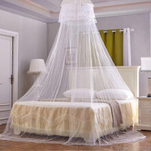 Tienda de campaña universal con mosquitera tipo domo, malla de poliéster rosa para protección contra insectos en interiores y exteriores.