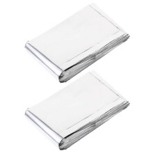 2pcs Emergency Survival Blanket, 210x130cm Waterproof Heat Reflective Mylar Thermal Blanket for Outdoor First Aid