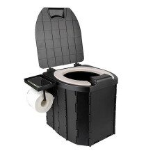 Tragbare, faltbare Toilette für Camping, Auto und Reisen mit Abdeckung, ABS-PU-Material, für Kinder und Erwachsene