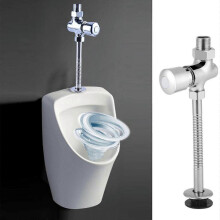 Manuelle Urinal-Toilette mit zeitverzögerter Abschaltung, gebogener Rohrzuleitung und beschichteter Oberfläche aus einer Legierung