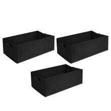Confezione da 3 sacchi per piante in tessuto non tessuto nero, vasi traspiranti per giardinaggio all'aperto.