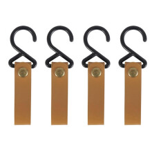 Multifunctional Hook for Outdoor Camping Gear Storage, Sturdy PU Fixed Buckle for Hanging Kettles and Cups (4pcs, Light Colour)