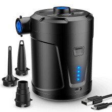 Pompe à air électrique portable sans fil avec 3 embouts pour matelas gonflables, bateaux et jouets de piscine