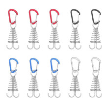 Deck Anchor Pegs, 10pcs Aluminium Alloy Windproof Tent Stakes with Spring Buckle for Camping on Deck