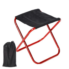 Chaise de camping pliante ultralégère en alliage d'aluminium rouge avec sac de transport pour l'extérieur