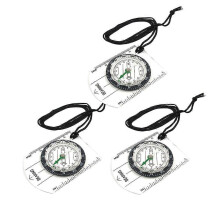 3 Pcs Outdoor Compass with Lanyard, Liquid-Filled for Hiking, Camping & Map Reading