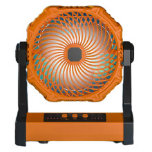 Wiederaufladbarer Hängeventilator mit 10000 mAh Kapazität, LED-Licht, 3 Geschwindigkeitsstufen und Timer, für Camping, Zelt und Notfälle im Freien
