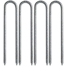 Verzinkte U-förmige Bodenanker aus Stahl, 30 cm, robuste Verankerungen für Trampoline, Zelte, Pavillons