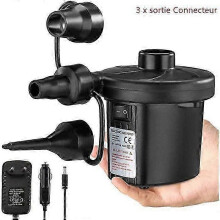 Gonfleur-dégonfleur électrique portable avec 3 embouts pour matelas gonflables et lits de camping