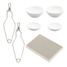 Schmelztiegel-Set mit Keramik-Quarzschalen und Zange für Schmuck, Silber und Metall
