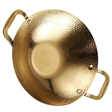 Goldener Edelstahl-Kochtopf mit stabilen Doppelgriffen, 8,5 Zoll, für den Einsatz im Freien und zu Hause