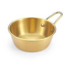 Edelstahlschüssel mit Griff für Camping und Picknick, 380 ml, Goldfarbener tragbarer Lebensmittelbehälter