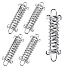 Zeltfederhaken, 5er-Packung Stahl-Spannfedern für Markisenseile und Sonnensegel, Windschutz beim Camping