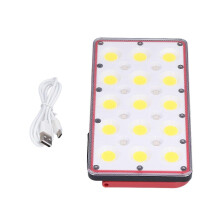 Tragbare, wiederaufladbare LED-Wartungslampe für Outdoor-Camping, 15 COB- und 8 Farblichter, 4 Modi, 5000 mAh