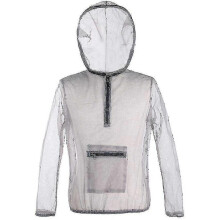 Hyttystenkarkotuspuku, kevyt hupullinen verkkotakki kalastukseen, retkeilyyn, harmaa, XL