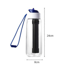 750-ml-tragbare Wasserfilterflasche mit Hohlfasermembran für Outdoor-Aktivitäten wie Wandern, Camping und Überleben