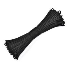550 lbs (250 kg) starkes, 9-adriges, geflochtenes Paracord-Seil, 4 mm Durchmesser, 30 m lang, schwarz, für Outdoor-Camping und Survival