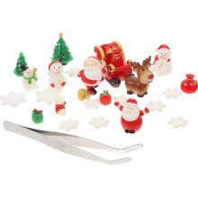 27Pcs Mini Christmas Resin Kit, Cartoon Christmas Ornaments for Landscape Decor