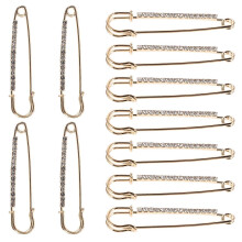 12Pcs Rhinestone Safety Pins Clothes Fixing Brooches for DIY Clothing Accessories