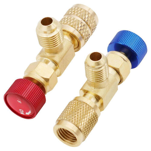 2pcs Air Conditioning Refrigerant Charging Valves Safety Adapters