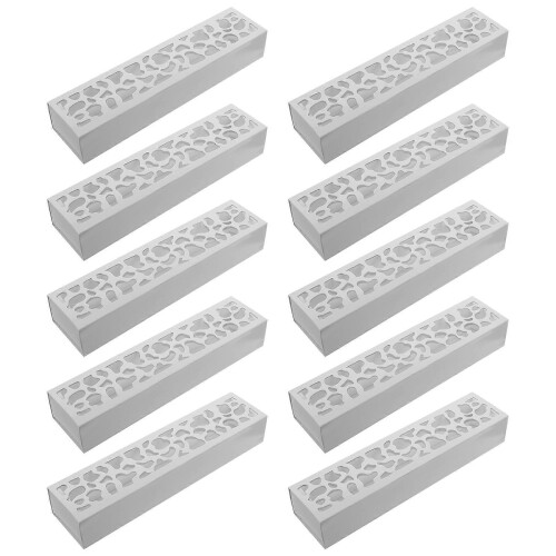 10 Pcs Rectangular Macaron Paper Boxes Cookies Dessert Packing Boxes for Bakery