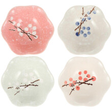 4 Pcs Ceramic Sauce Dishes Hand-painted Seasoning Dipping Bowls for Kitchen Use