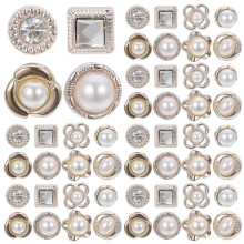 40 Pcs Pearl Alloy Buttons for Shirts Coats All-match Clothing Buttons