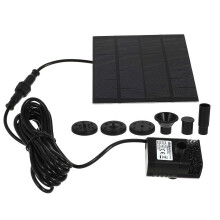 7V 1W 180L/H Submersible Solar Water Pump for Aquarium Fountain Pool Garden Pond, Black
