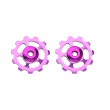 2Pcs 11T Purple Aluminum Alloy Bike Rear Derailleur Pulley Wheels