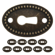 10Pcs Antique Keyhole Cover Plates Dresser Furniture Decor Keyhole Covers for Furniture