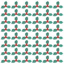 100Pcs Christmas Holly Berry Leaves DIY Cloth Applique for Party Decoration