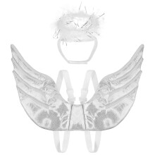 White Halloween Angel Wings Shape Pet Costume Fancy Cosplay Outfit for Cat Pet Supplies