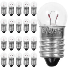 50PCS 6V E10 Round Tiny Light Bulbs with Socket for Science Experiment Use