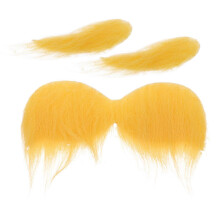Yellow Fake Mustache Eyebrows Beard Set, Stick On Cosplay Costume Accessories for Halloween