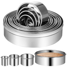 12 Pcs Stainless Steel Baking Rings Muffin Crumpet Tart Pastry Molds