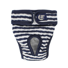 1pc Female Dog Diapers Stripe Pattern Sanitary Physiological Pants with Tape Black Size S