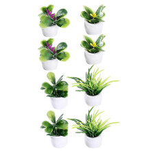 8 Pcs Dollhouse Miniature Resin Bonsai Plant Potted Model for Doll House Layout Decor