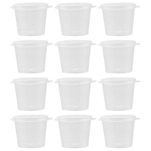 100Pcs Transparent Multi-function Sauce Cups Reusable Convenient Sauce Containers Holders