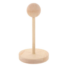 Mini Wood Wig Stand for BJD Dolls 8-5/6 Inch Doll Headpieces Hat Display Rack with Anti-slip Base