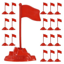 30Pcs Sand Table Red Flag Plastic Miniature Flag Figures Desktop Decor Model Toy