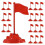 30Pcs Sand Table Red Flag Plastic Miniature Flag Figures Desktop Decor Model Toy 1