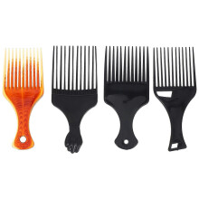 4Pcs Wide Tooth Plastic Hair Pick Comb Portable Handheld Hair Styling Comb
