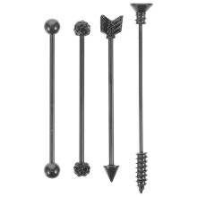 1 Set Industrial Barbell Earrings for Double Ear Holes Ear Stud Cartilage Piercing Jewelry